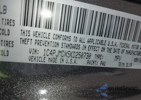 2019 Jeep Cherokee Limited 4X4 из США, поврежденный, VIN 1C4PJMDX5KD250730